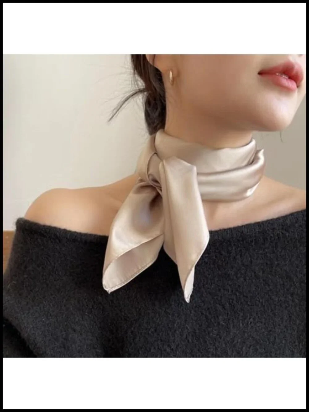 Silky Satin Square Neck Scarf 12 Pack Hair Wraps Bandanas Women